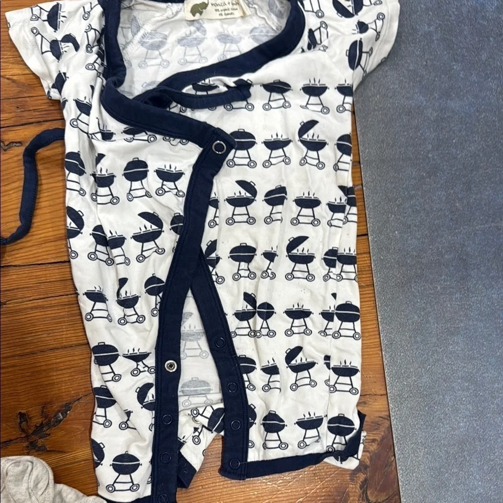 3 month bundle of baby onsies short sleeve & Monica and Andy bbq romper